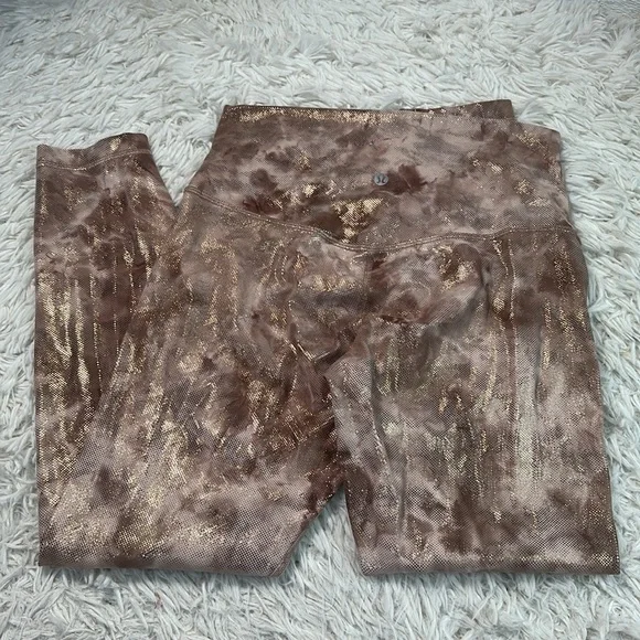 Lululemon Align High-Rise Pant 25" *Shine Diamond Dye Misty Shell Cacao Diffuse - Picture 3 of 6